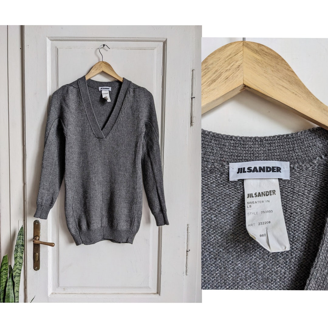 Vintage Jil Sander V-neck Sweater - Etsy
