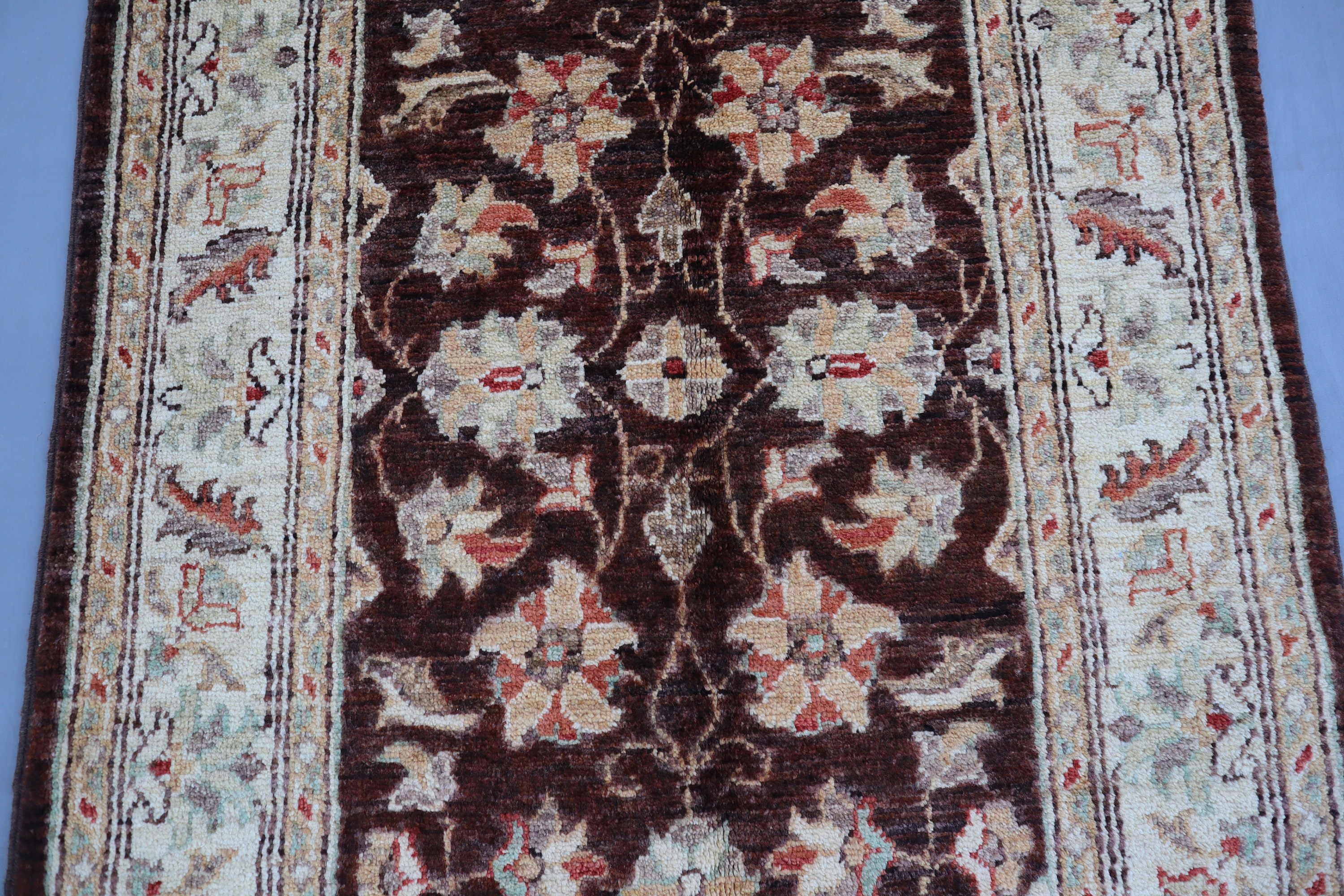 2'6x4'4フィートのアンティーク風色褪せたラグ、ハイパイルのソフトな