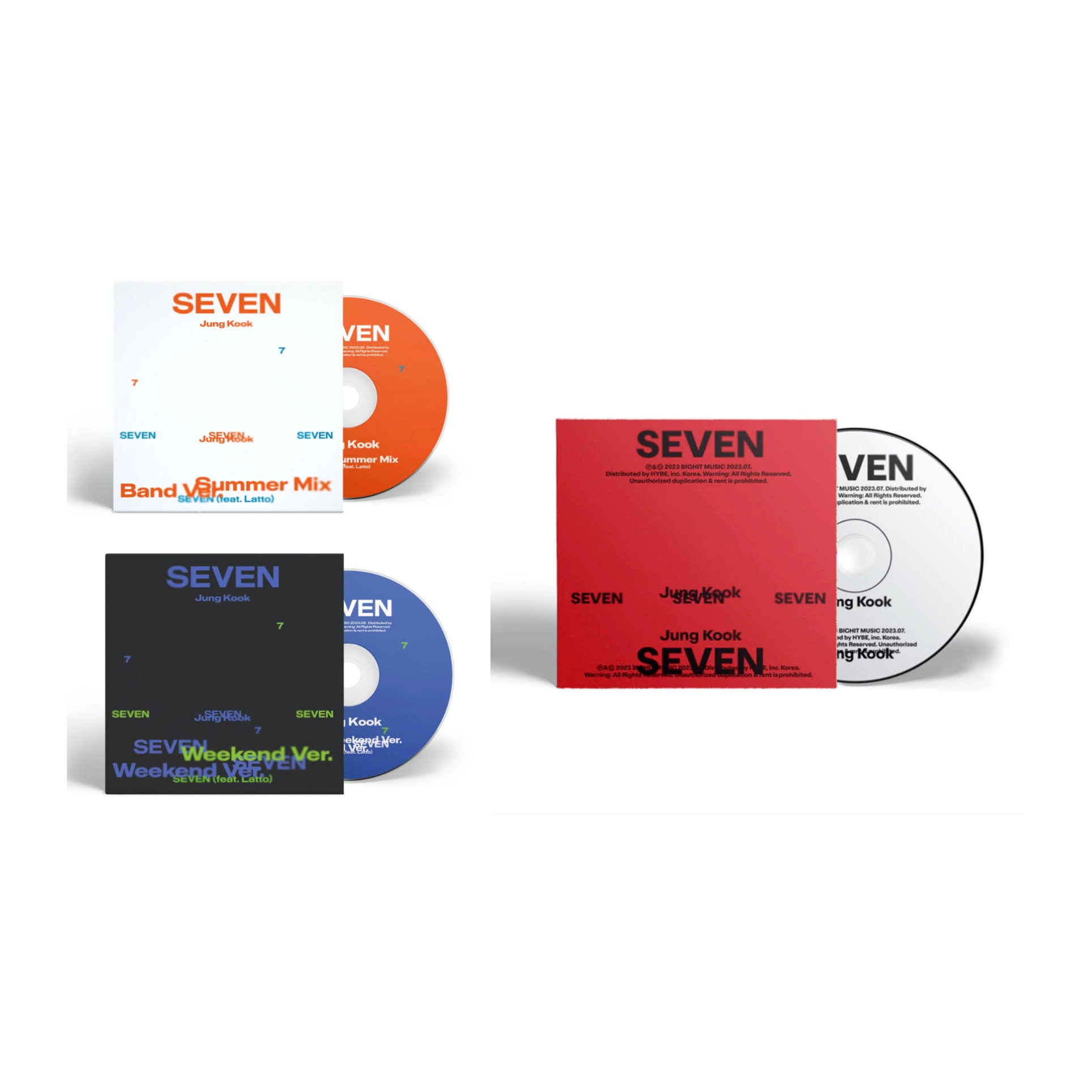 BTS Jungkook Seven Official CD Single Choose Original / Weekday