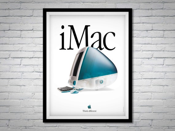 Classic Apple Imac Poster | Bondi Blue | Multiple Sizes