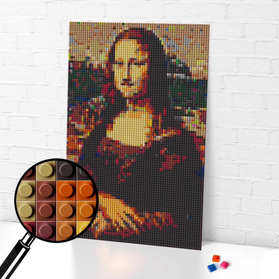 レオナルド ダ ヴィンチ「モナリザ」ピクセルアート モザイク/ブリック
