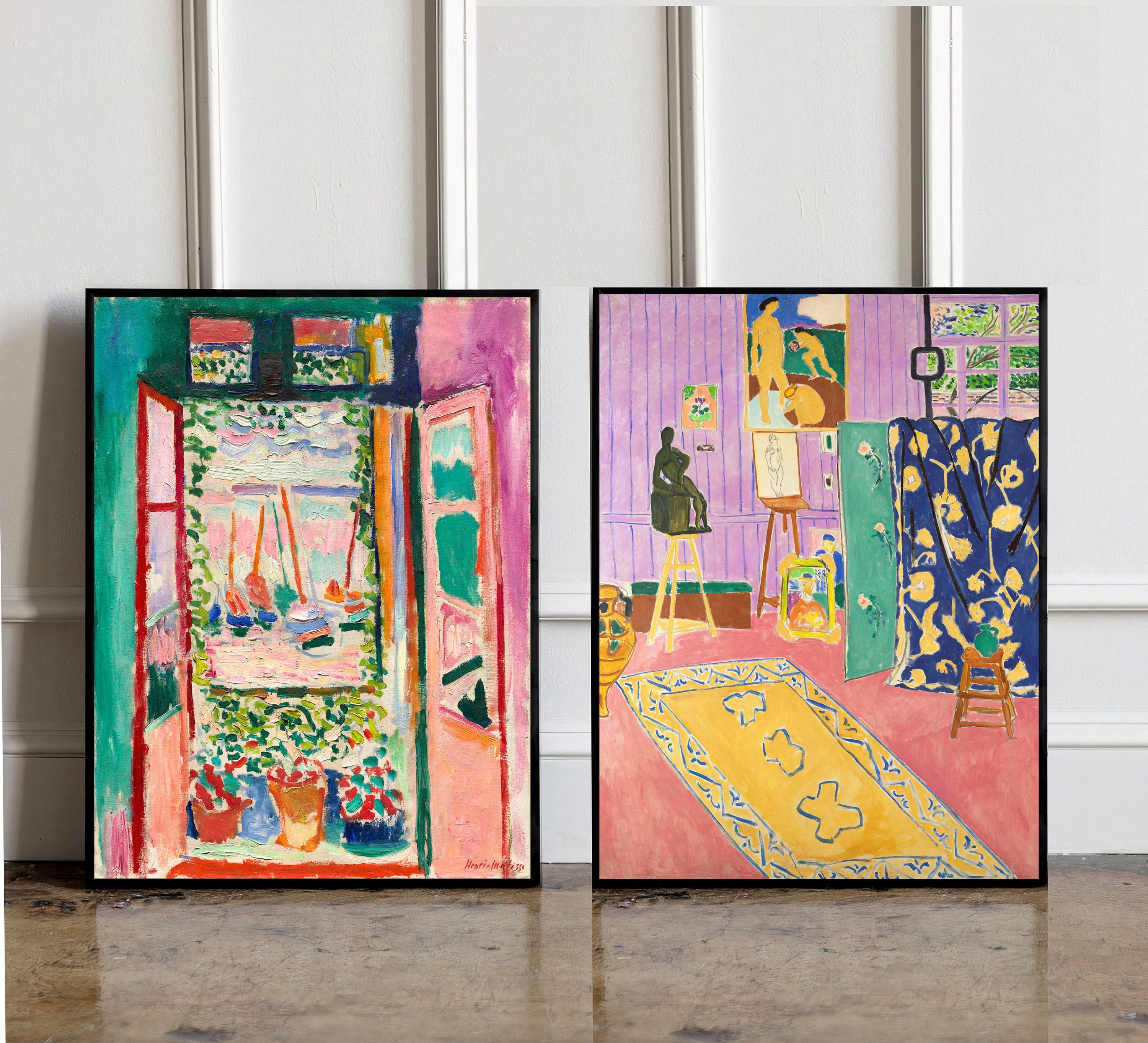 アンリ マティス ポスター 2 枚セット、オープン ウィンドウ ポスター