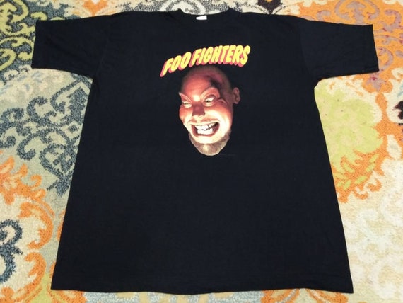 Vintage 90's Foo Fighters American Rock Band Black Xlarge T Shirt