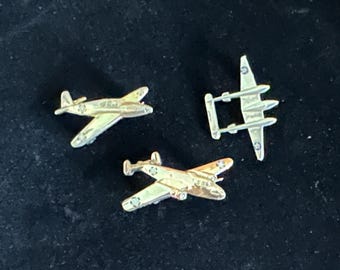 Vintage 14k Miniature WWII Single Propeller Plane Pin Brooch - Etsy