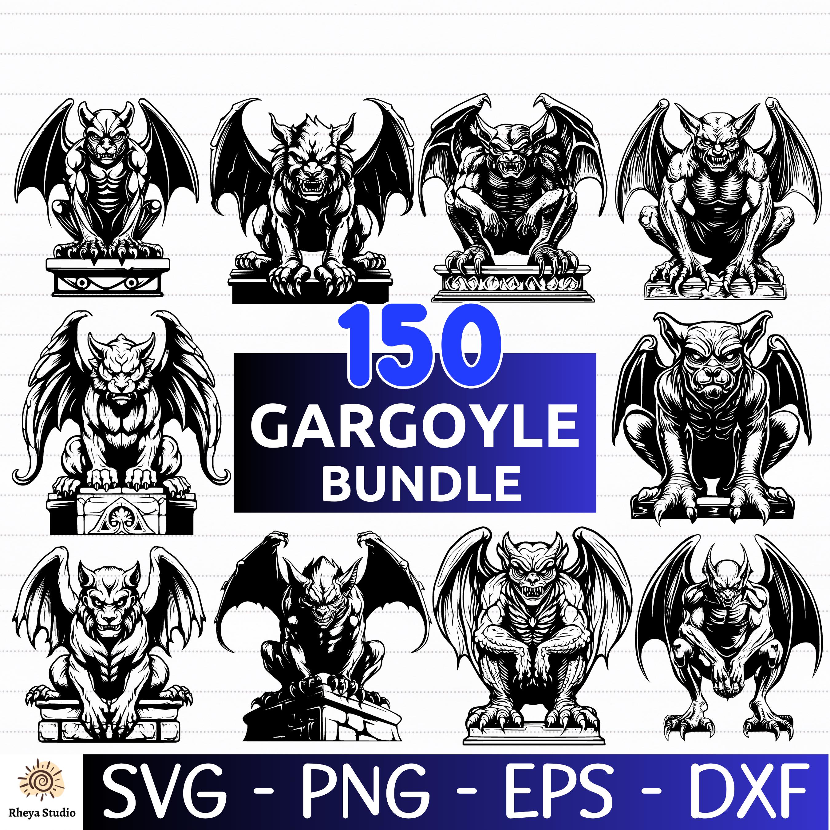 150 Gargoyle SVG Bundle, Gothic Designs, Halloween Svg - Digital