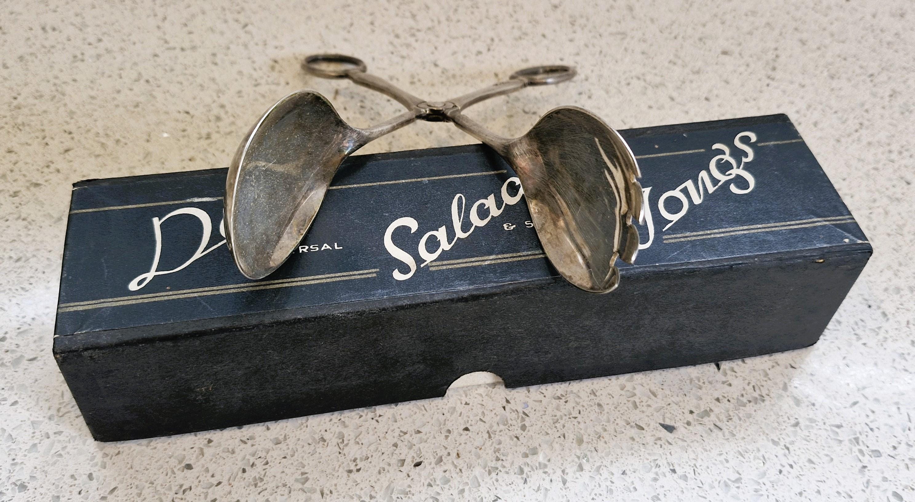 ヴィンテージ シルバーメッキ サラダサービングトング - クーパー