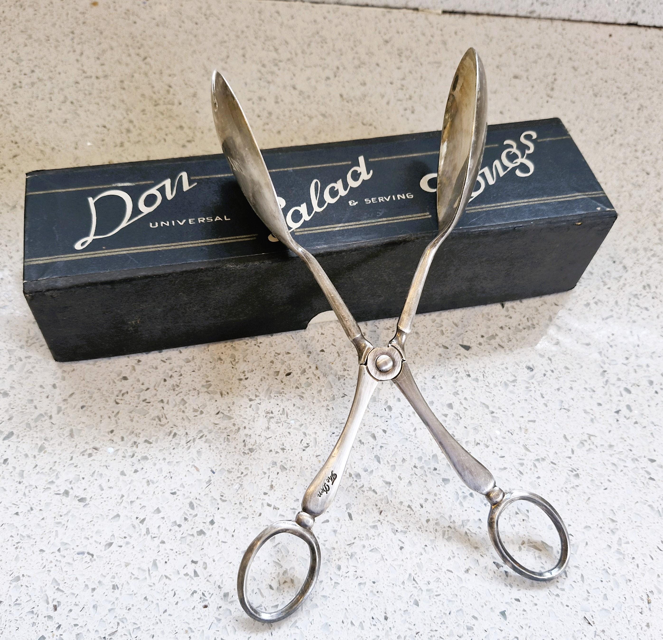 ヴィンテージ シルバーメッキ サラダサービングトング - クーパー