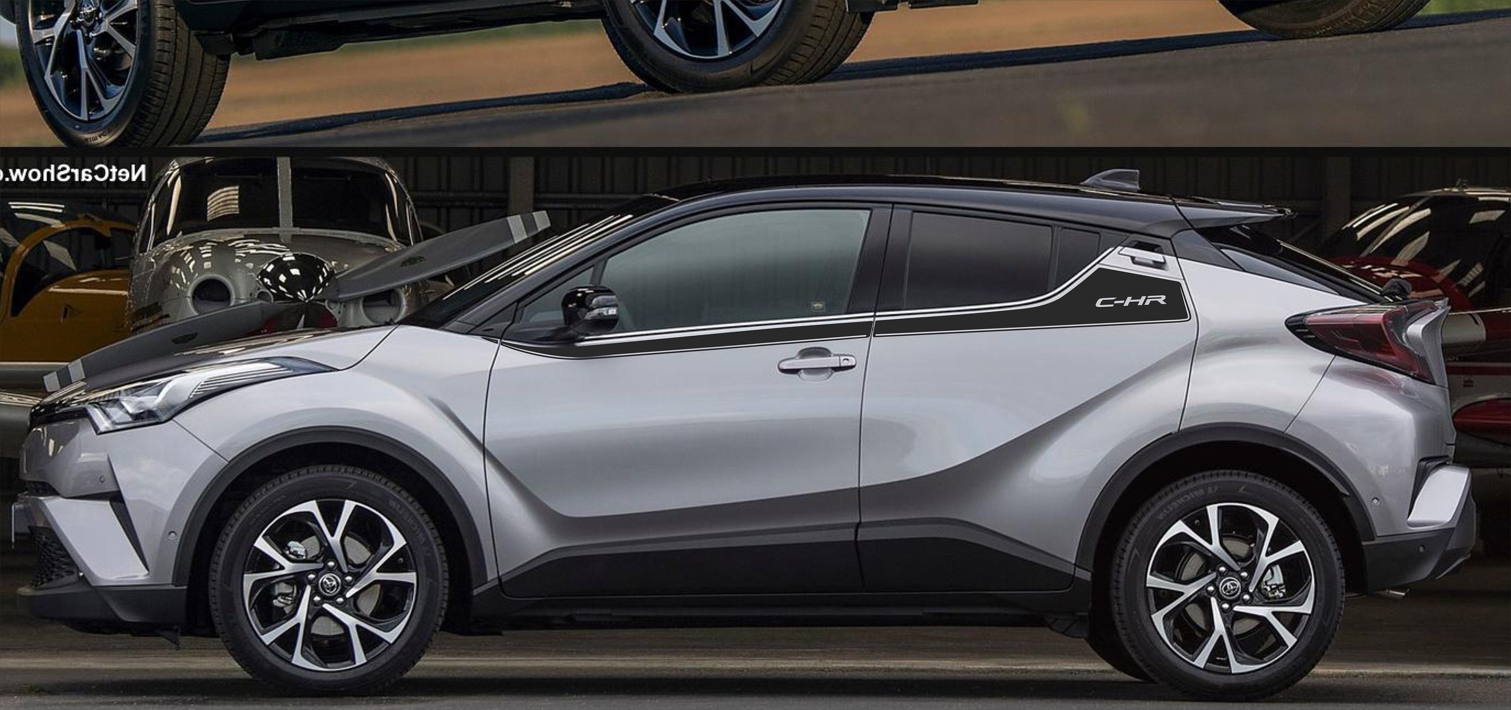 Toyota C-HR CHR Side Upper Body Stripes Decals Stickers Graphic