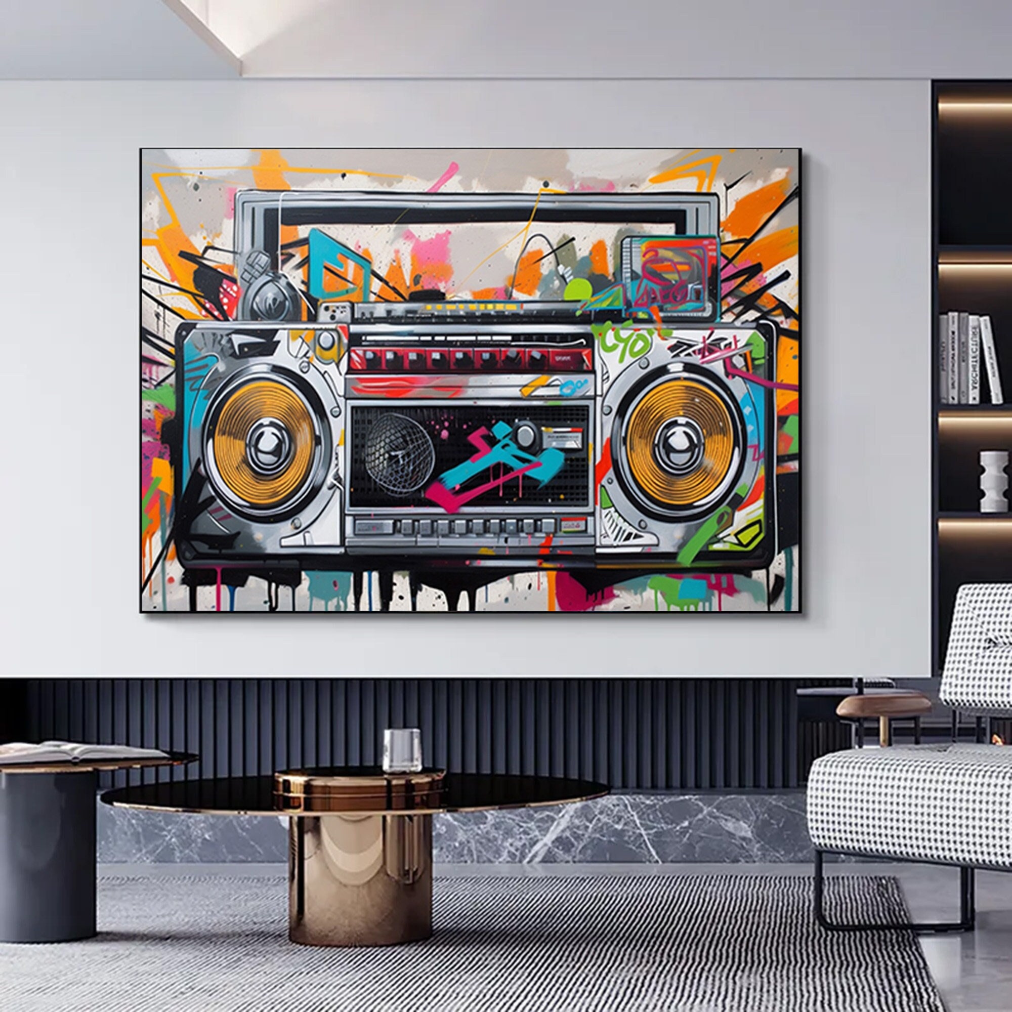 Boombox Graffiti Canvas Painting – Street Art, Ready to Hang - Etsy