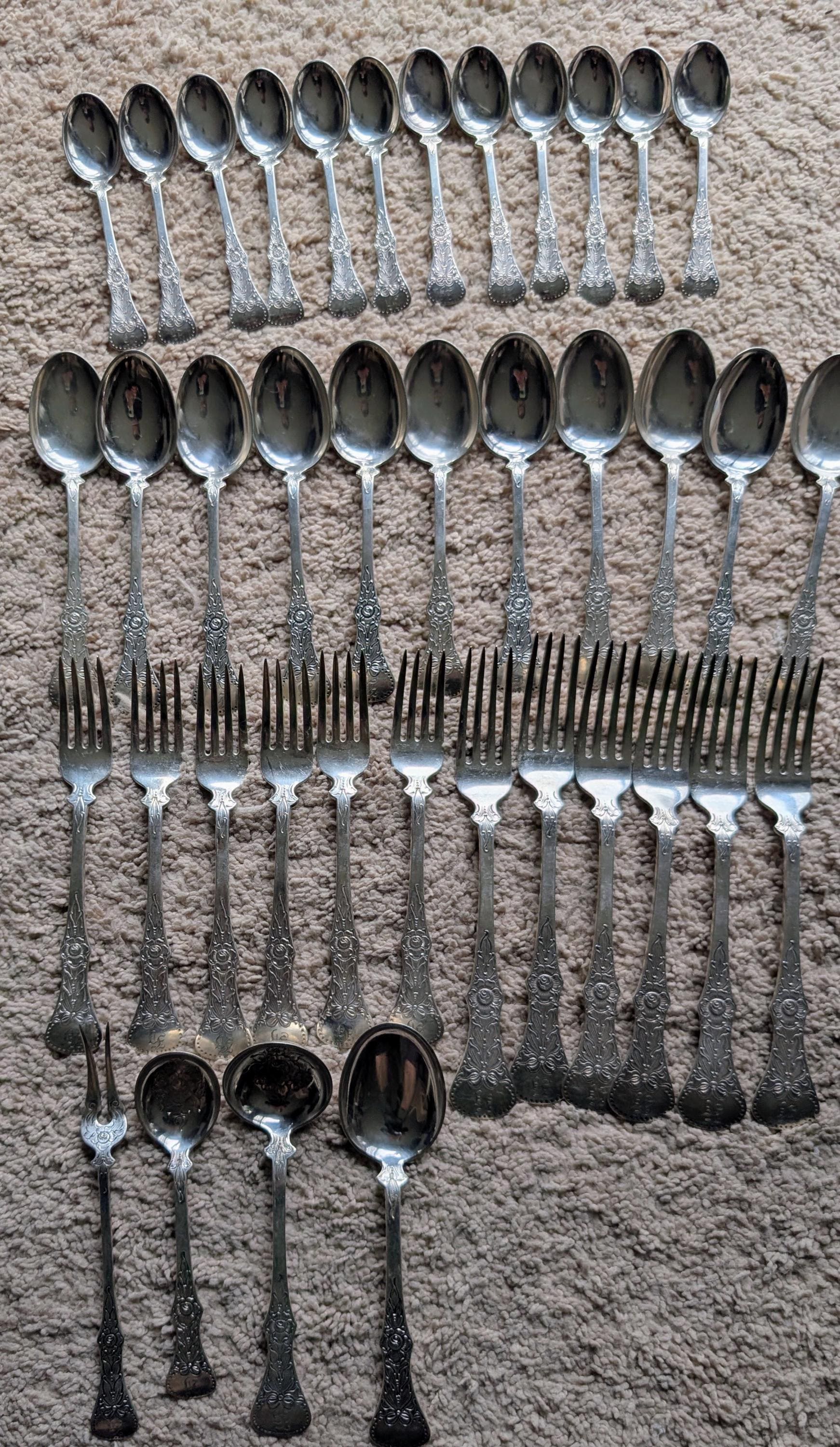 リード＆バートン】純銀 スターリング／ナイフ＆フォーク 2組