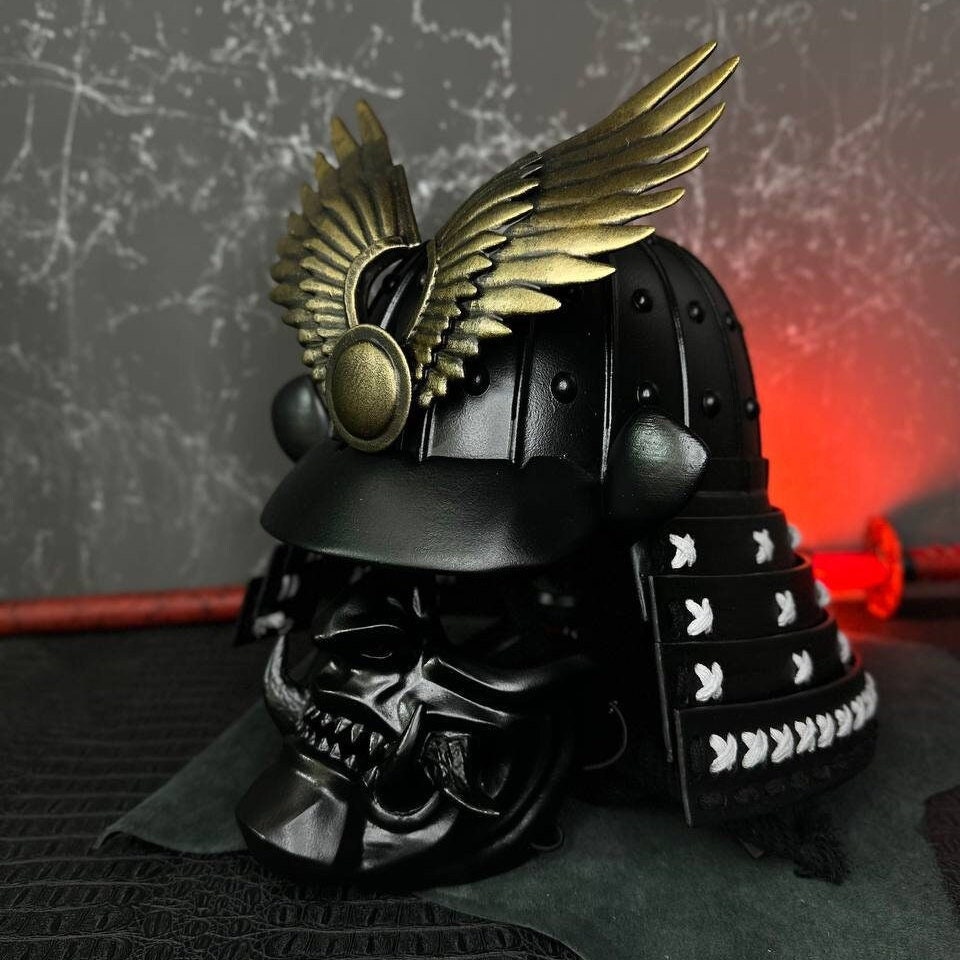 Japanese Samurai Helmet Cosplay Wearable, Japanese Armor Helmet