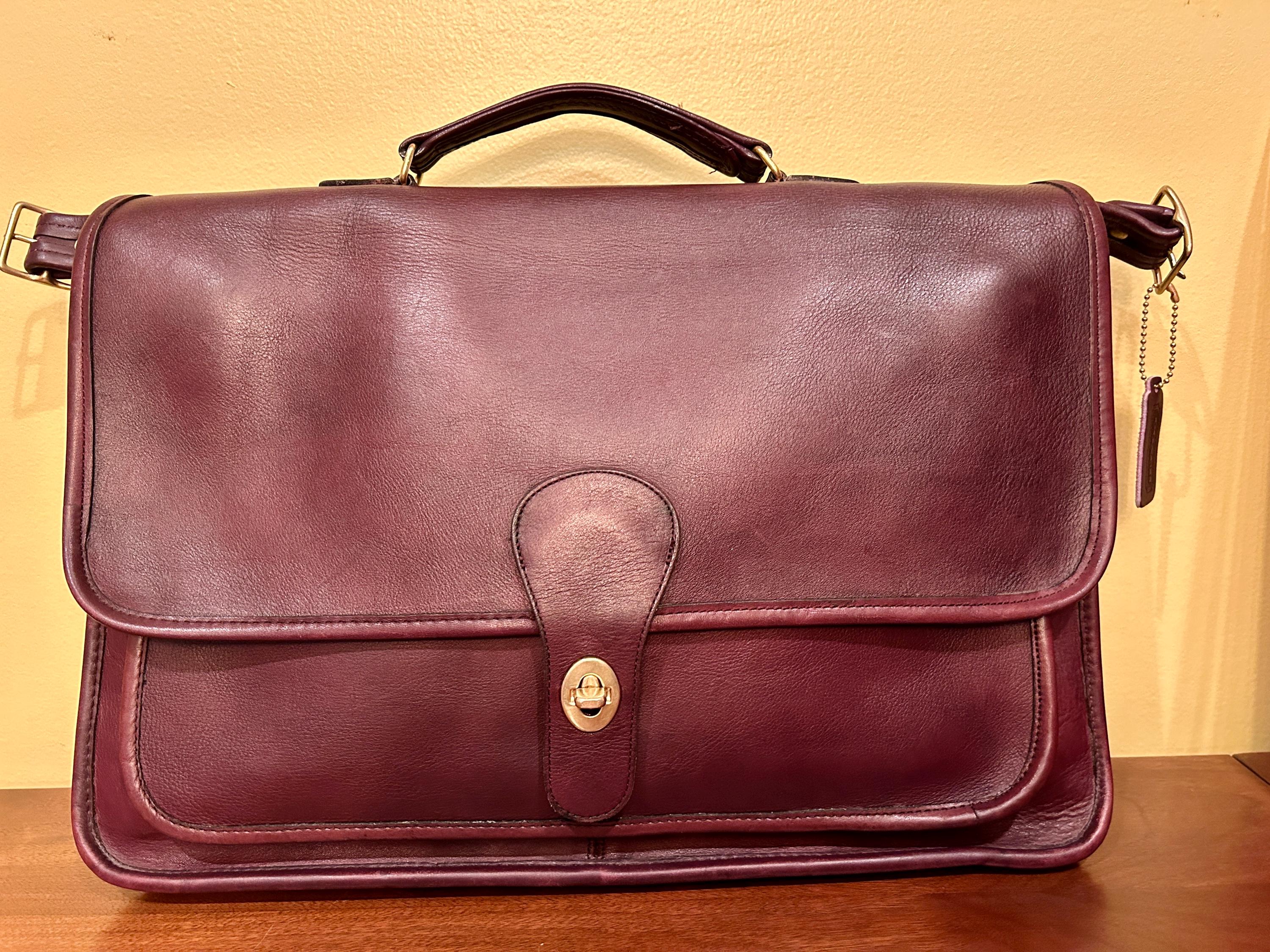 Vintage Coach Rare Burgundy Metropolitan Briefcase Style 5180 Made