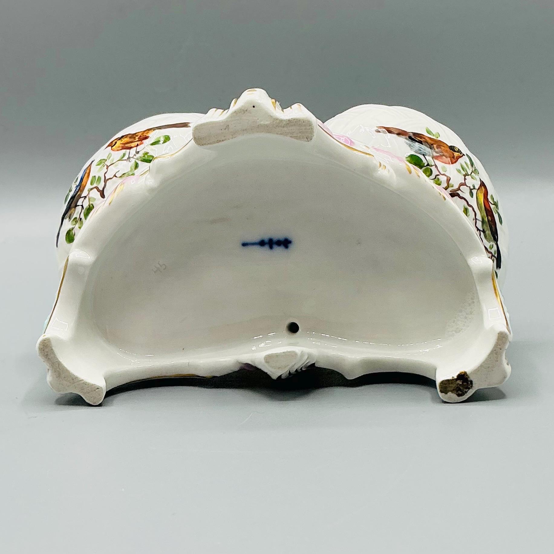 アンティークKPM磁器製塩皿、ロココ様式、二重天使模様、19世紀