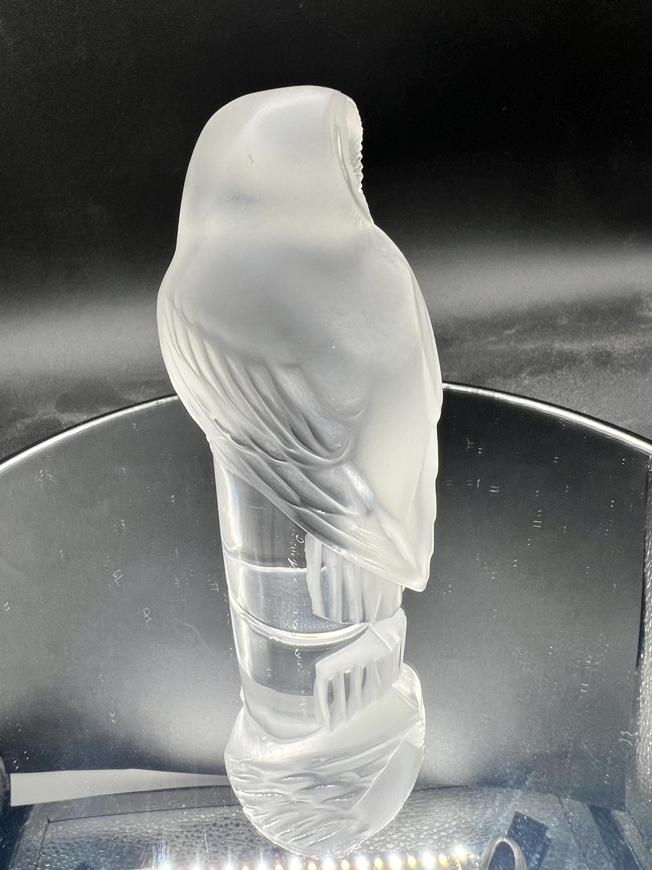 ラリック「シヴァーズ」クリスタルシュエット フクロウ サイン入り