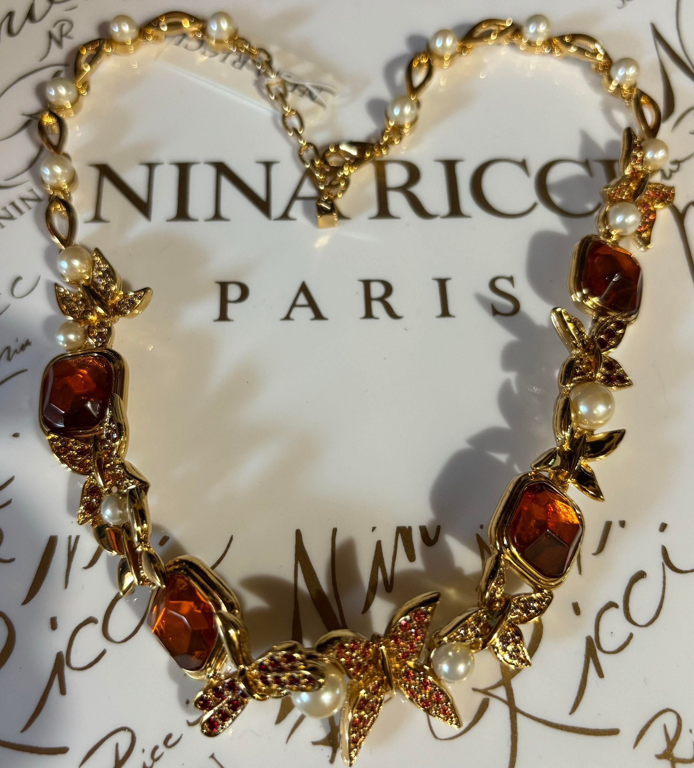 希少！NINA RICCI タグ付ヴィンテージブローチ9353 希少！NINA RICCI