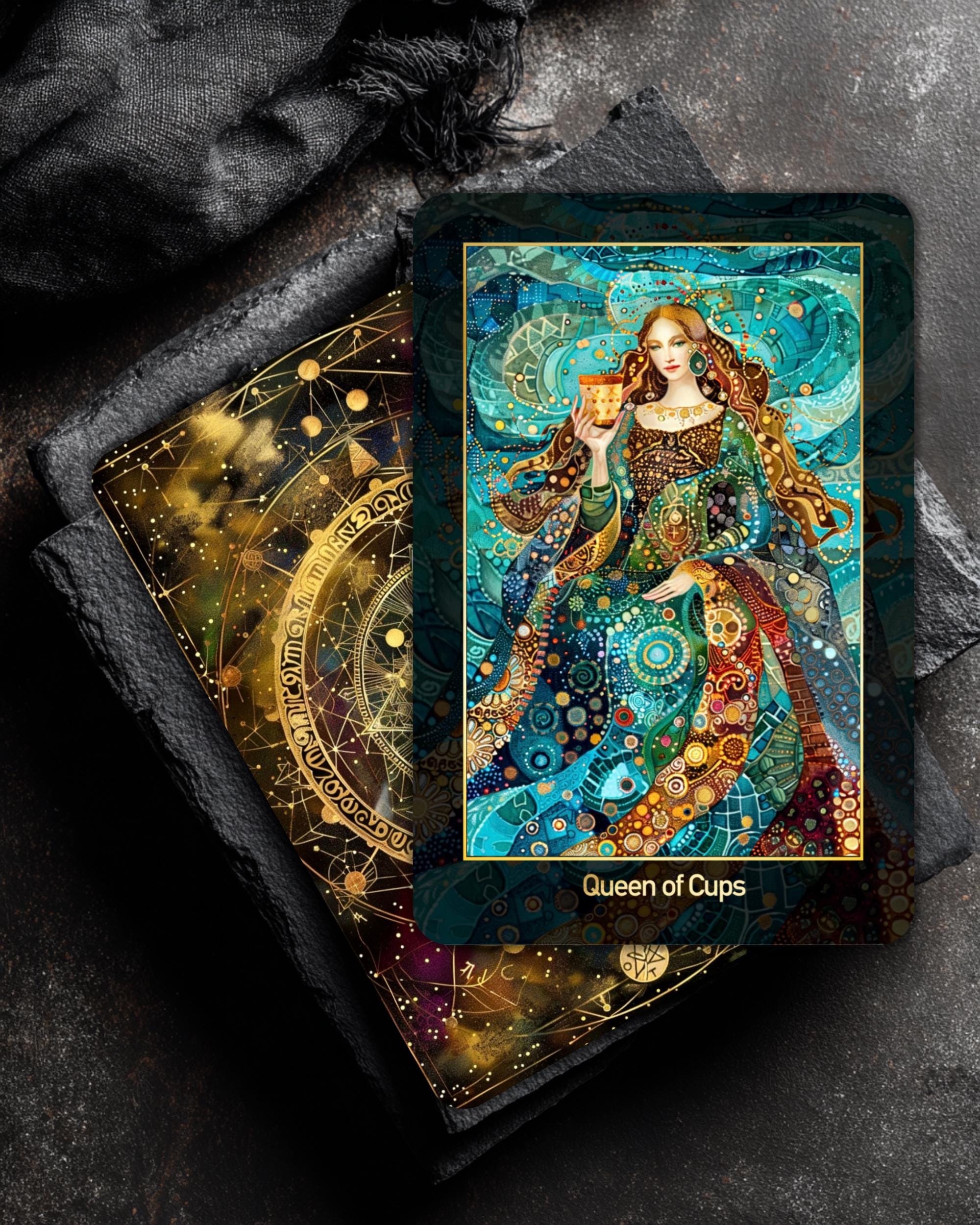 コズミックガーデンタロットデッキ：手描きイラストカード78枚、ガイド