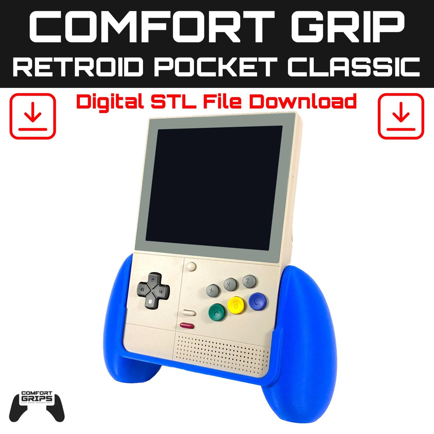 Retroid Pocket Classic Comfort Grip Case - Digital STL File