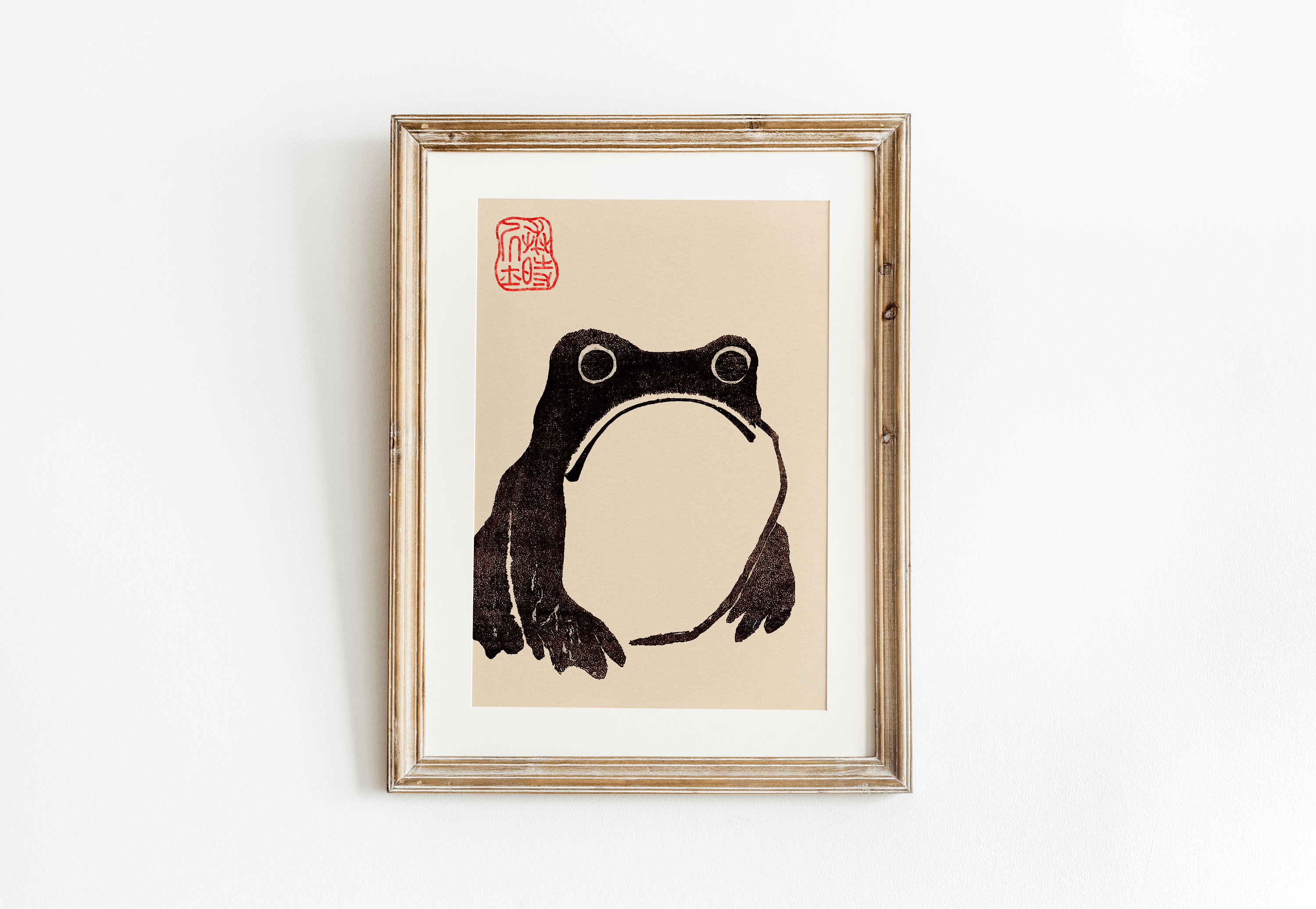 Japanese Frog Wabi Sabi Print | A3 A4 A5 | Japanese Vintage