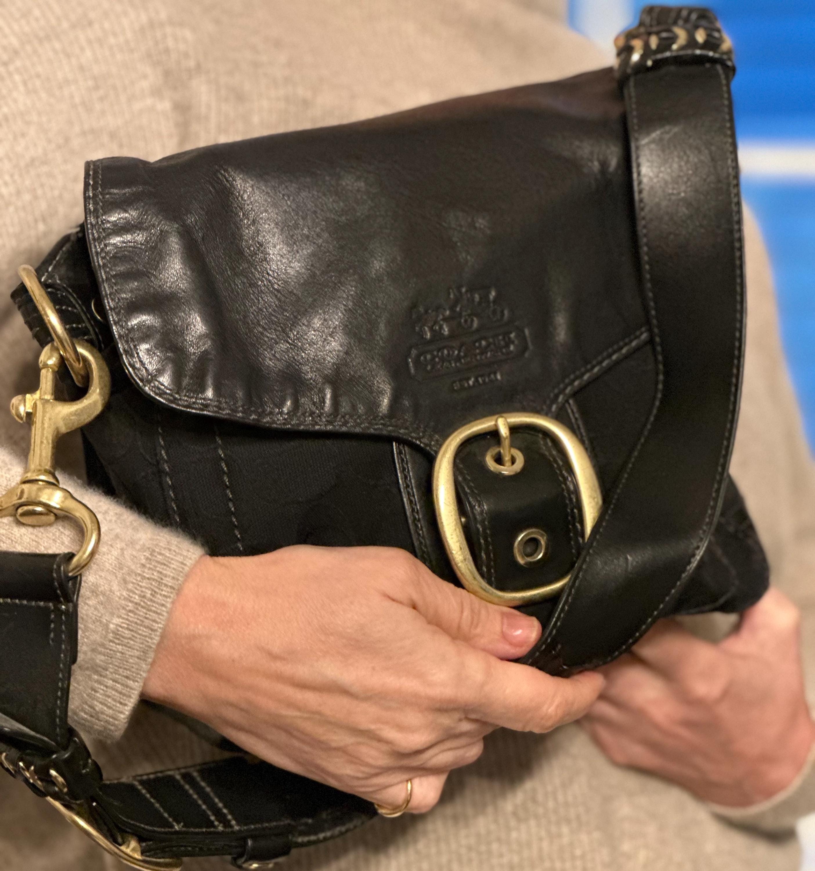 Vintage Coach Bleaker Canvas Leather Flap Shoulder Bag 11434 - Etsy