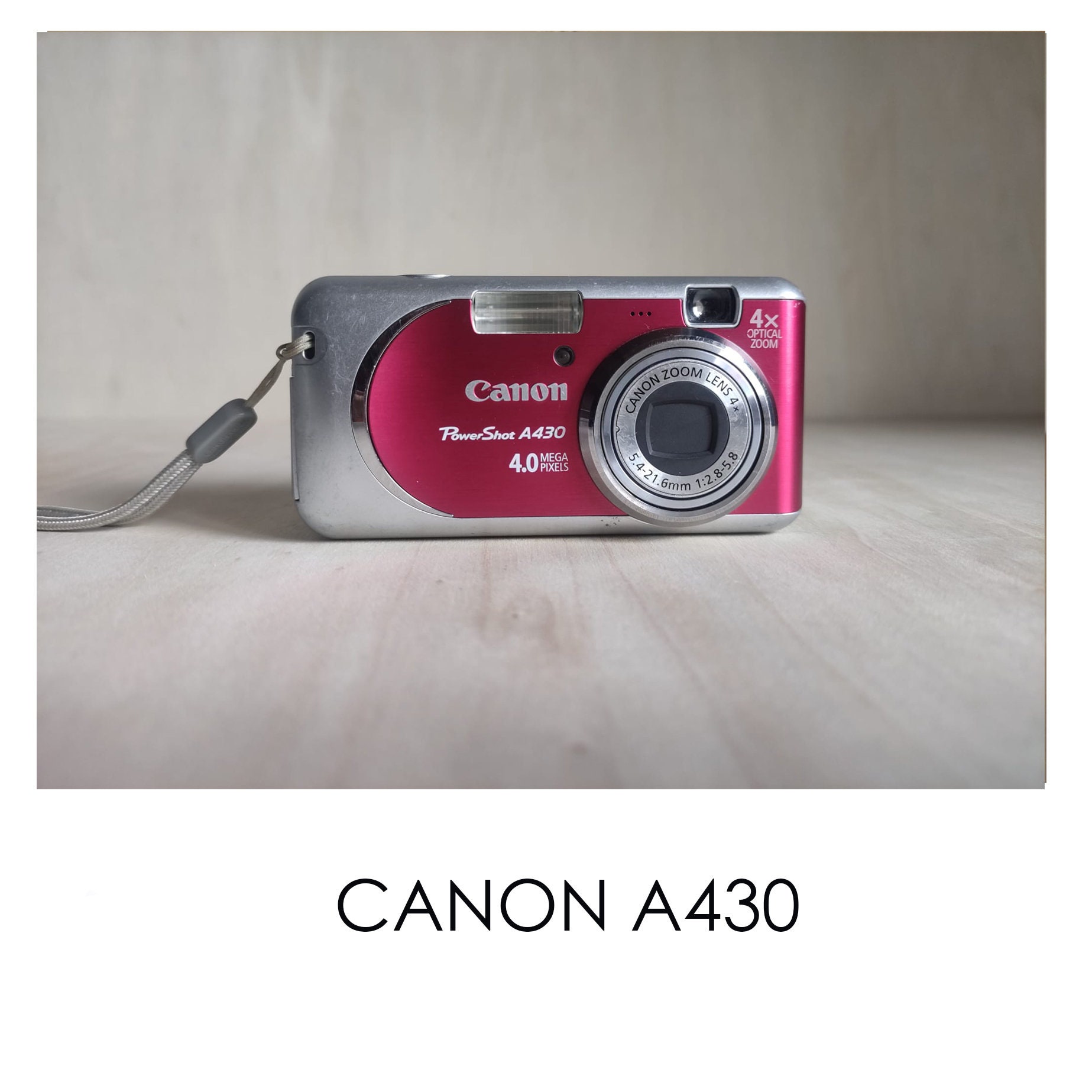Rare Pink Canon Powershot A430 -- 4MP -- Y2K Digicam Digital Retro