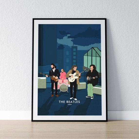 The Beatles 1969 Rooftop Concert Poster: Minimalist Wall Art - Etsy