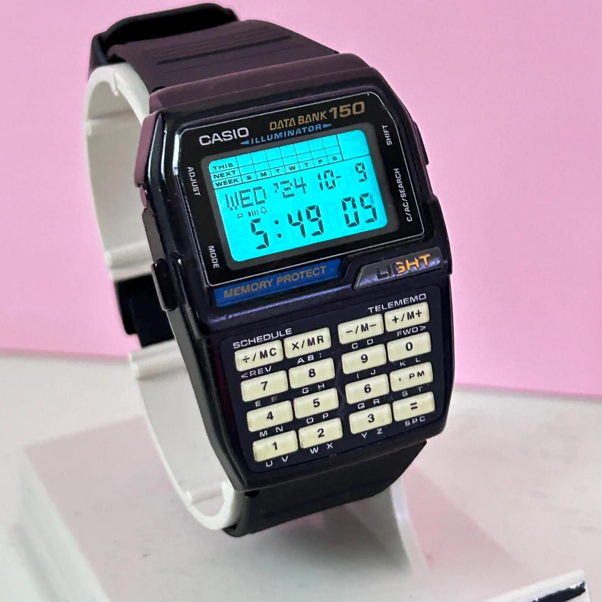 Vintage Casio Dbc-150 Data Bank 150 Phosphorous Keyboard / Module