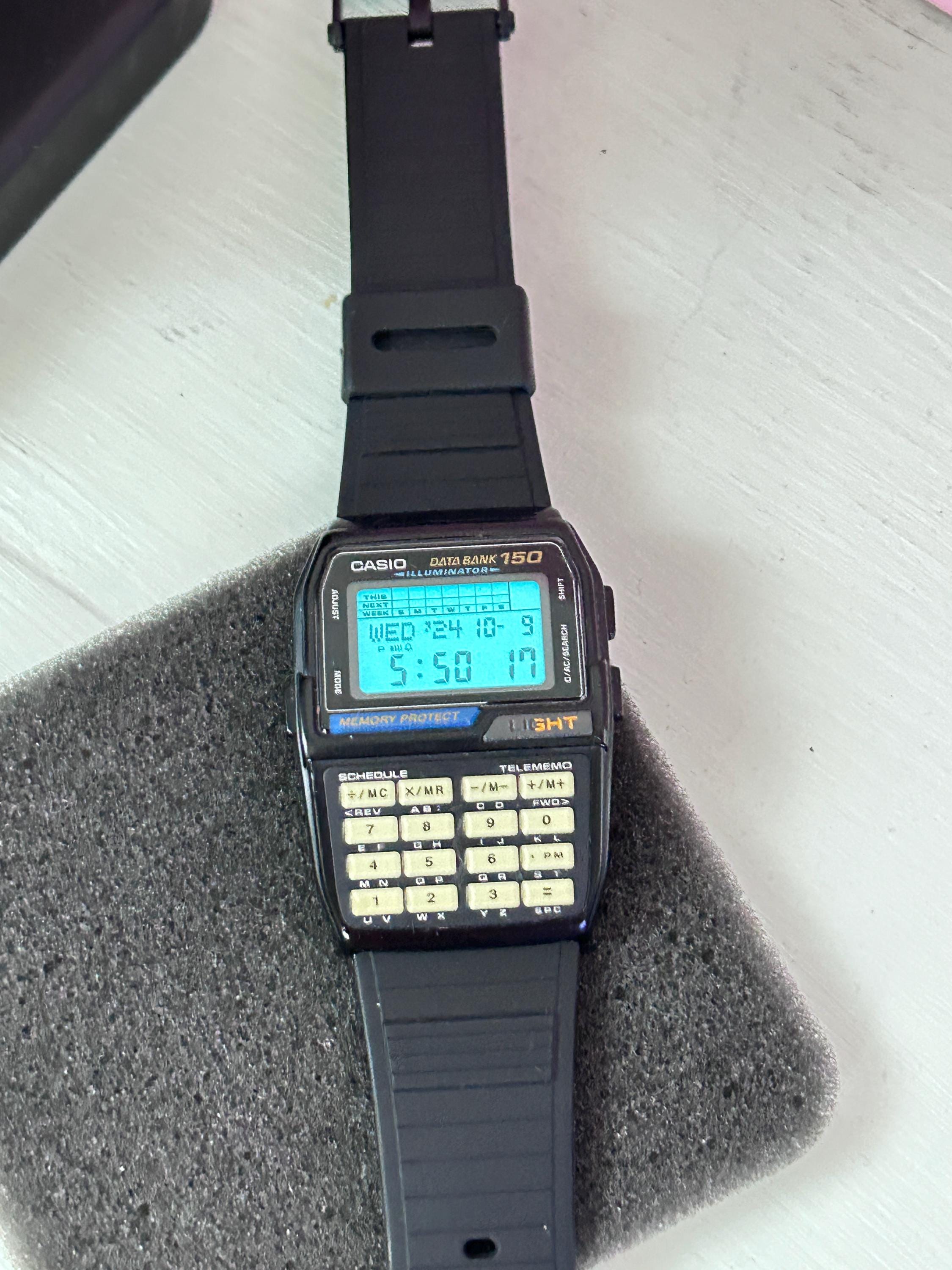 Vintage Casio Dbc-150 Data Bank 150 Phosphorous Keyboard / Module