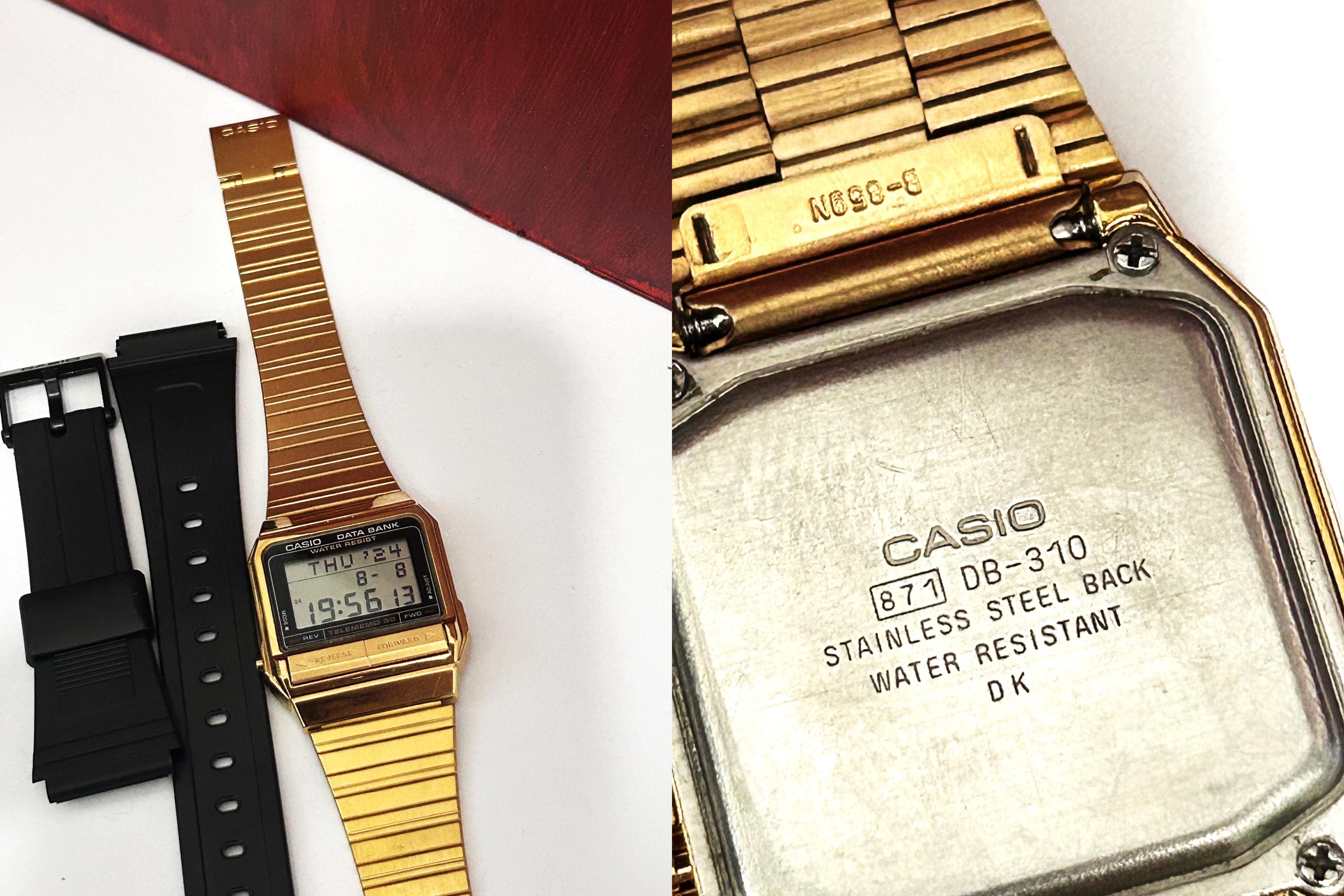 RARE GOLD Tone Casio DB-310 Data Bank Watch Module 871/data Bank