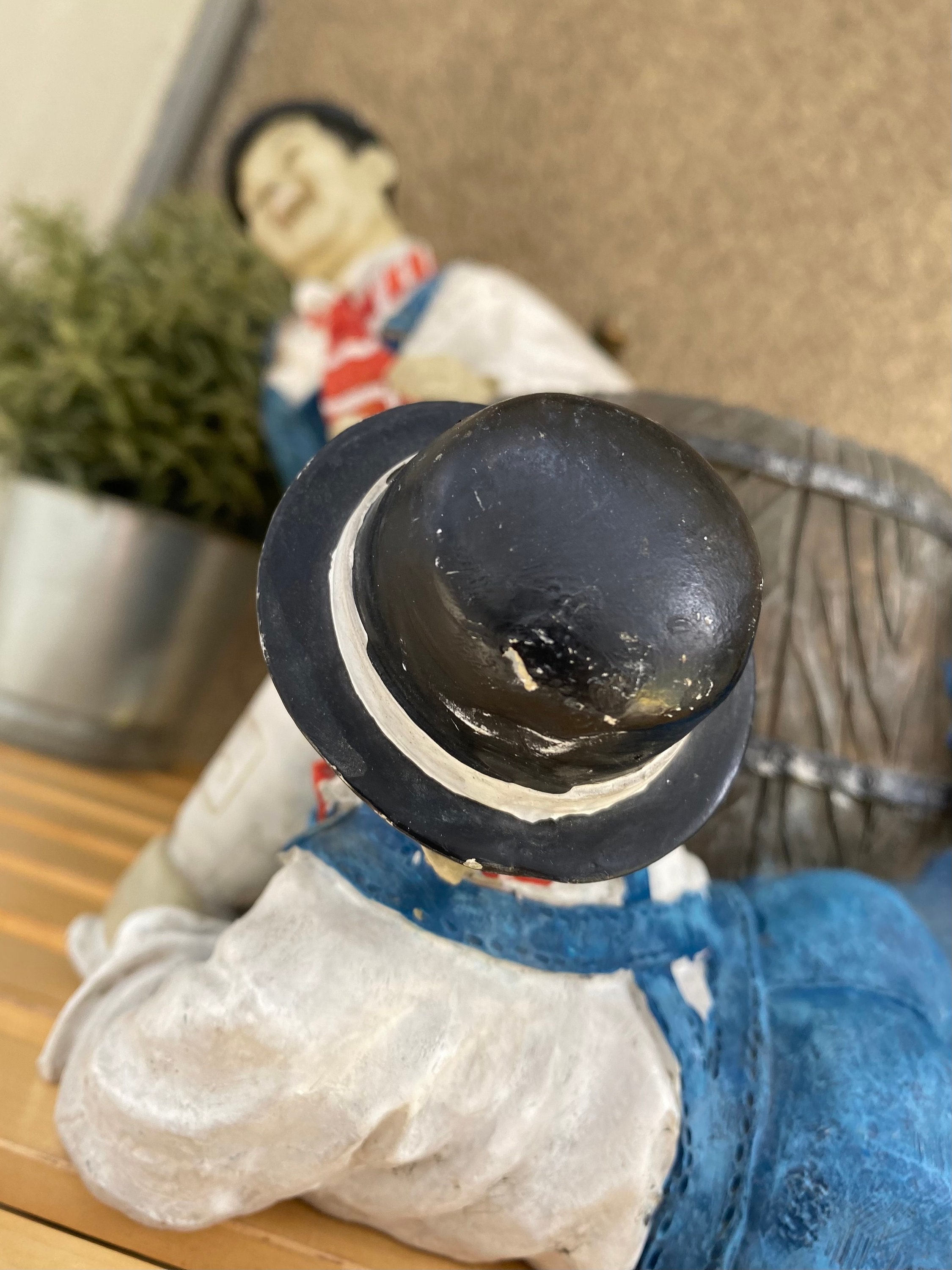 Vintage Laurel and Hardy Resin Figurine: Collectible Shelf Decor