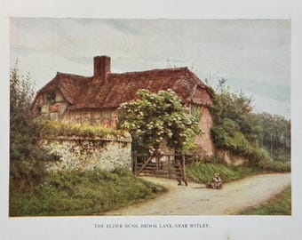 イギリスの田舎の村の絵画 水彩画 ウォールアート デジタル