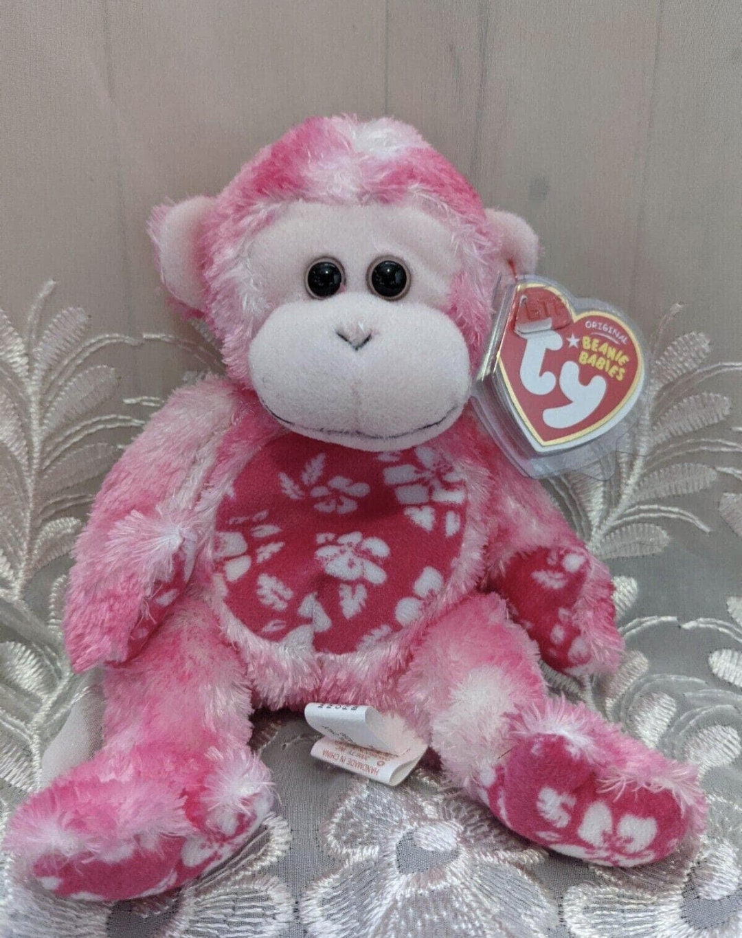 Ty Beanie Baby - Sunset the Pink Monkey (6.5in) Near-mint - Etsy