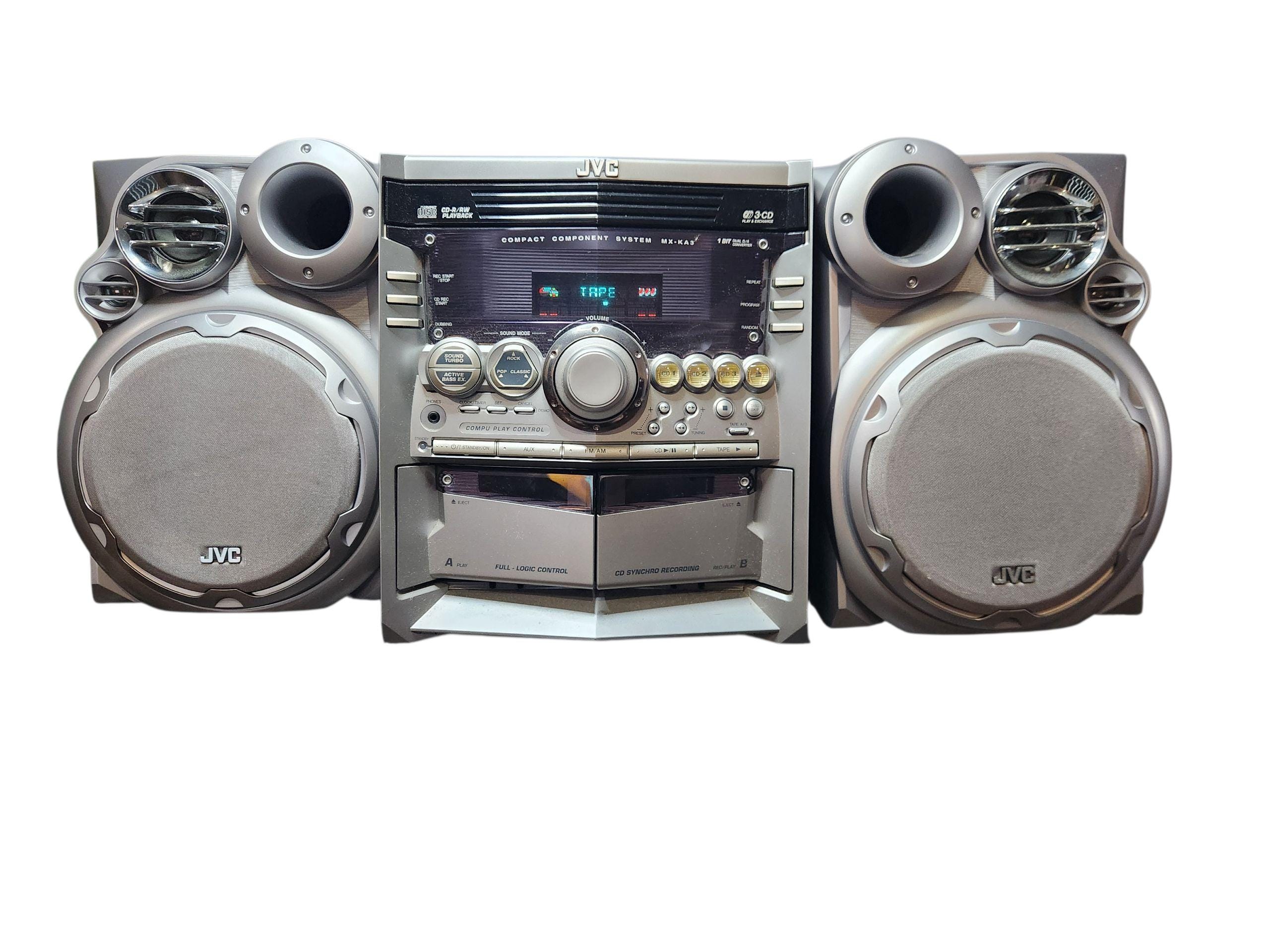 P* JVC MX-KA3 System Cassette Player 3 Disc CD Changer Am Fm