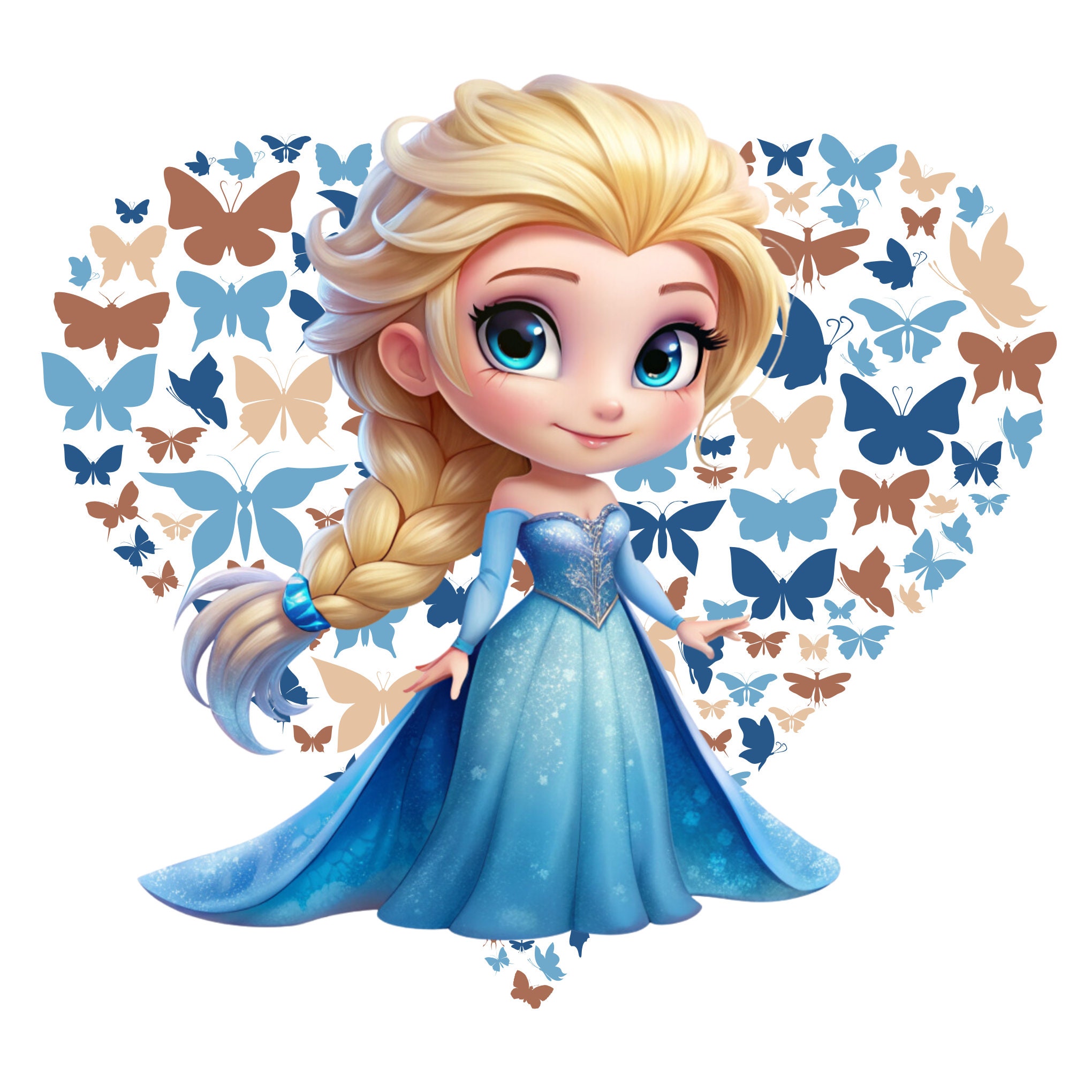 Princess Elsa Butterfly Design, Princess Elsa Png Clipart, Elsa