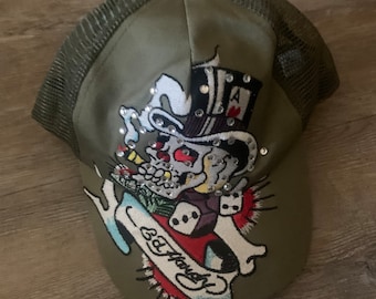 Vintage Camo Ed Hardy Cap / Ed Hardy Cap / Ed Hardy Trucker Cap