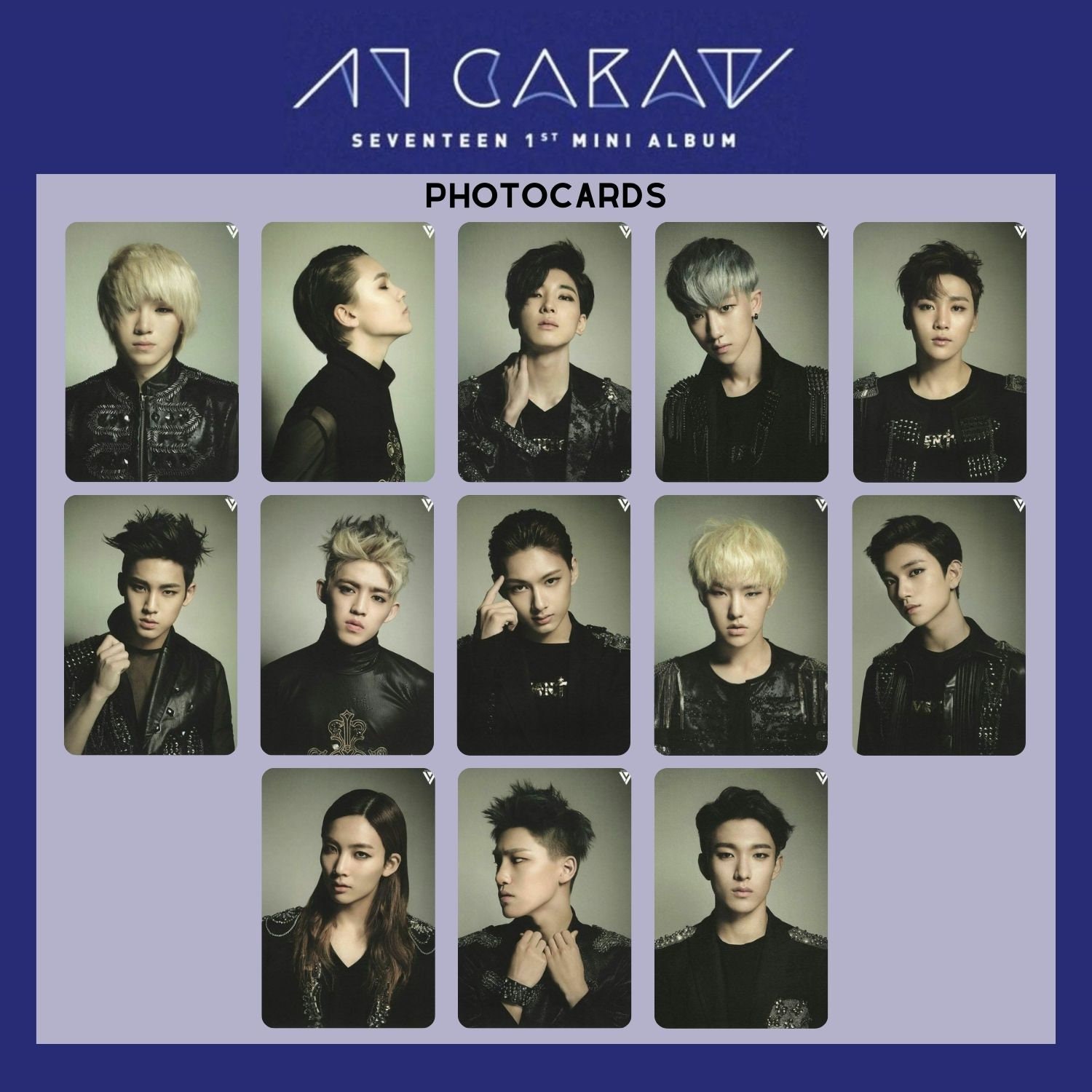 Seventeen「17 Carat」全メンバーフォトカード（PC）テンプレート