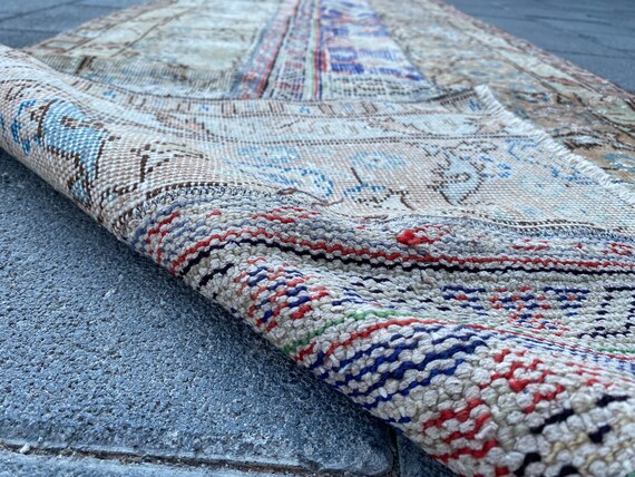 2.7 x 9.8 フィート、トルコ製ランナーラグ、パッチワークラグ、廊下用