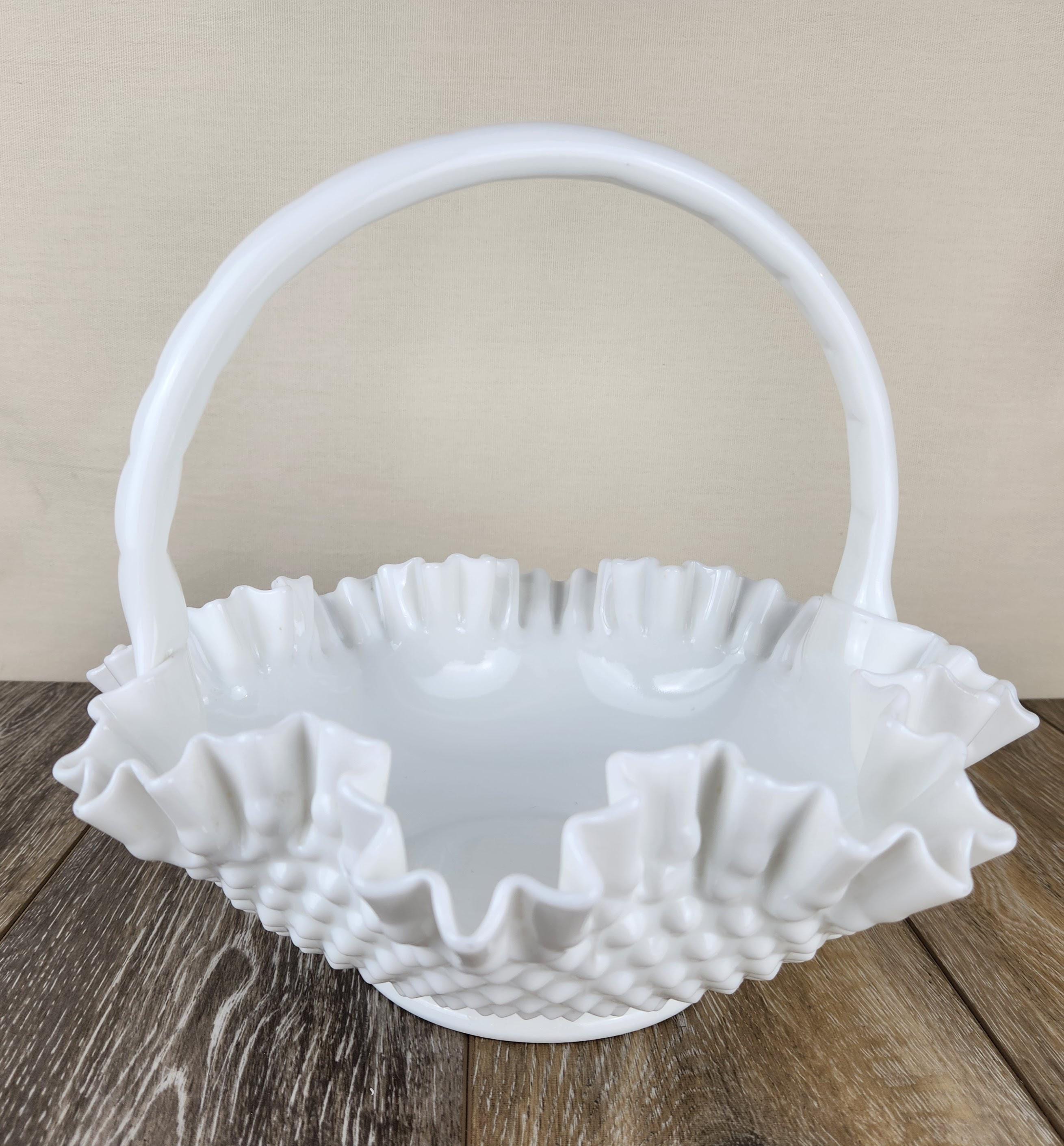Fenton White Basket - Etsy