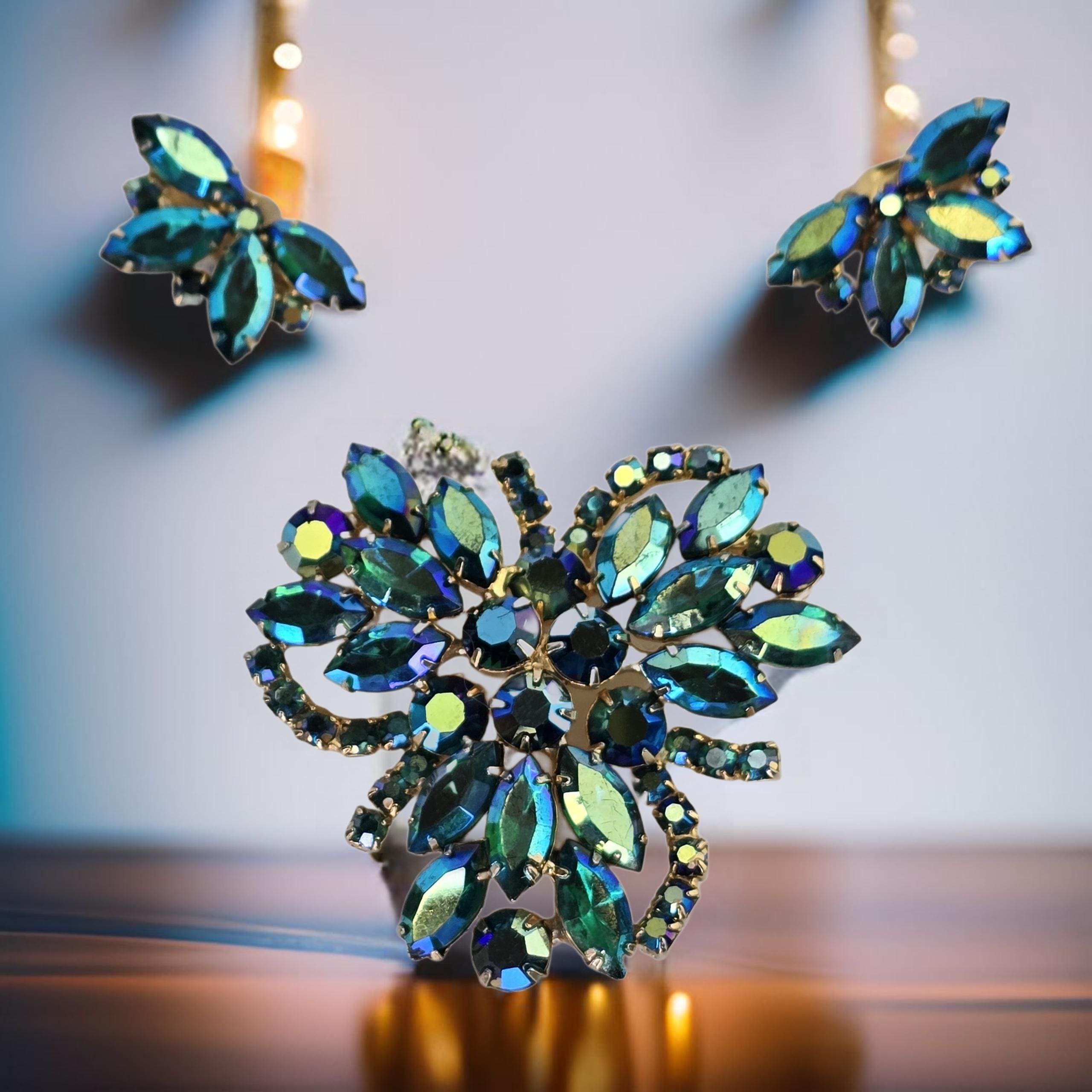 ヴィンテージ ジュリアナ ブローチ＆イヤリングセット ジュリアナ D＆E