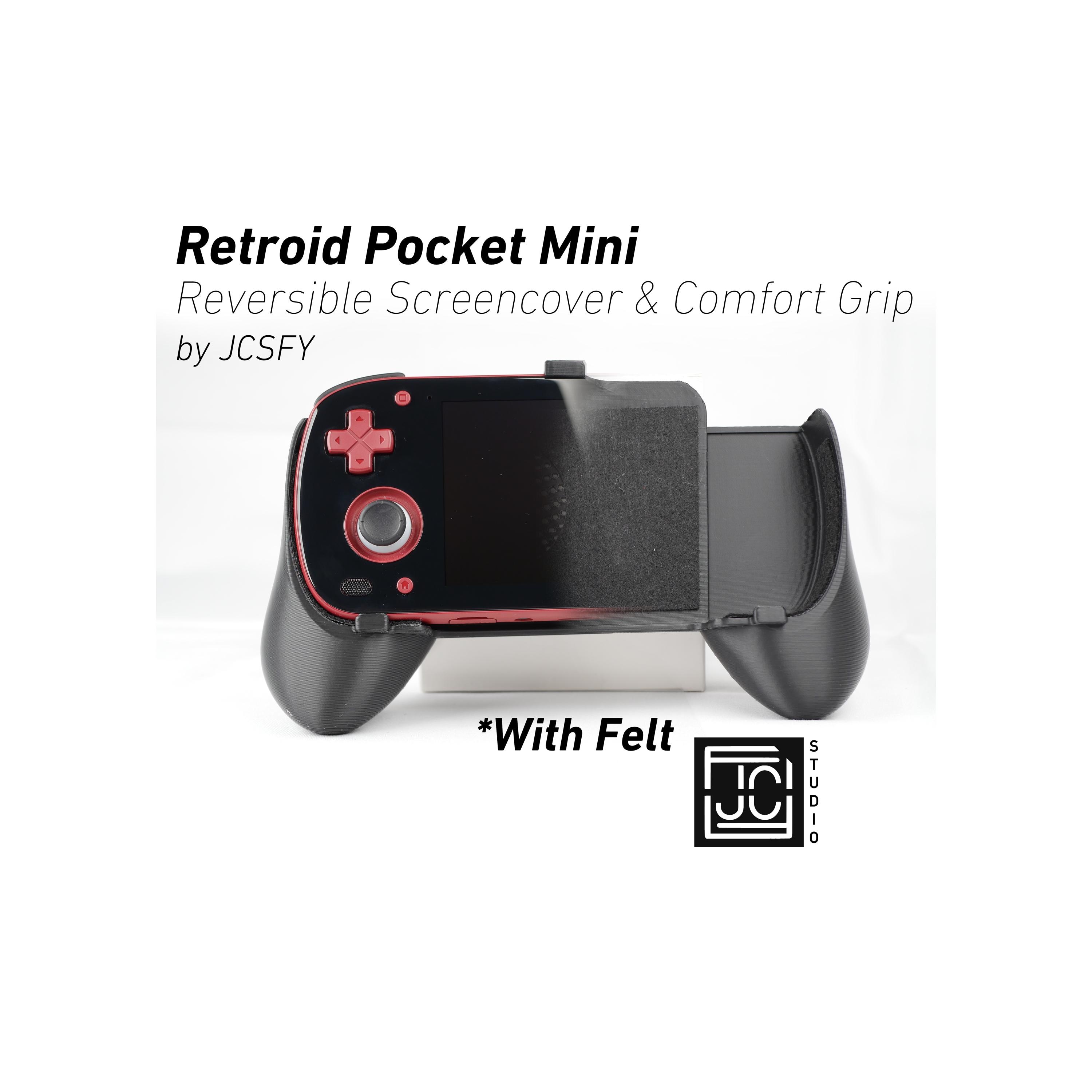 Grip for Retroid Pocket Mini V1 and V2 | 2-in-1 Reversible Screen