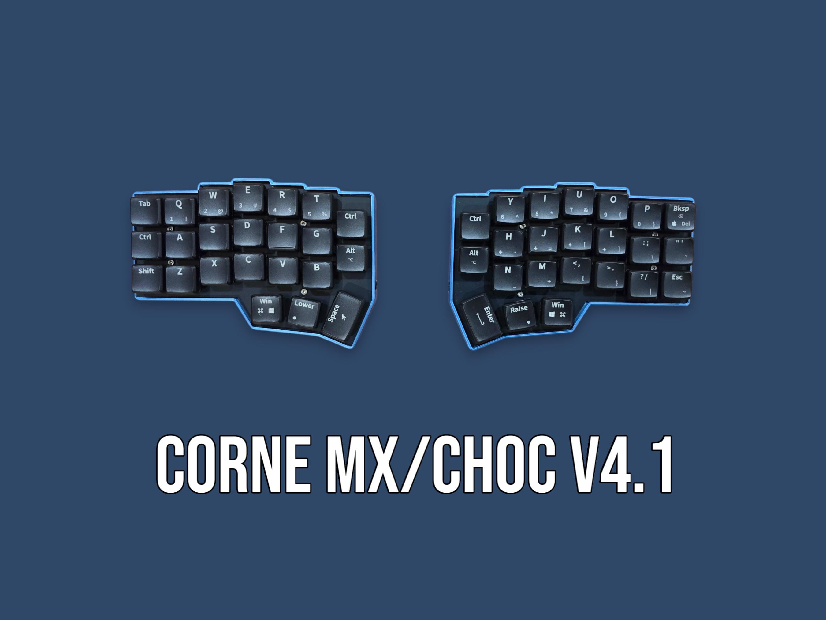 Corne V4.1 MX or Choc Wired Split Keyboard With Tenting-tilting