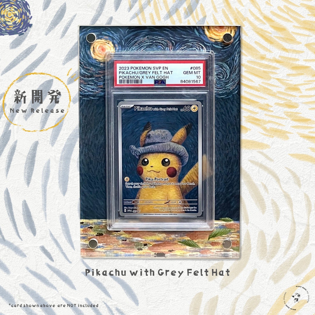 Pikachu With Grey Felt Hat Van Gogh Custom Pokémon Card Display
