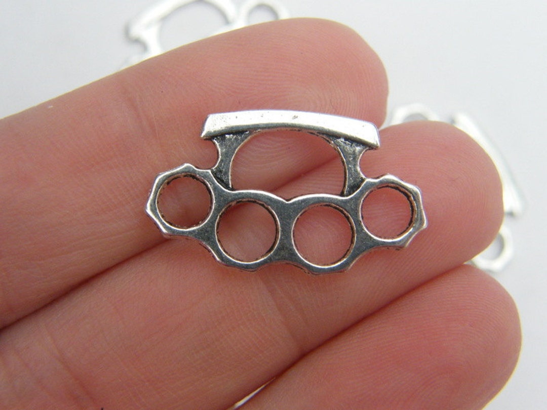 8 Brass Knuckles Antique Silver Tone G22 - Etsy Israel