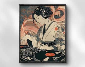 Nujabes Ukiyo-e Hip-hop Art Print: Japanese DJ Decor (digital