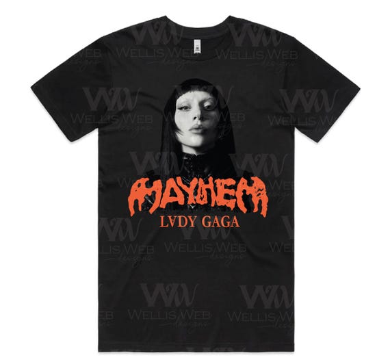 レディー・ガガ メイヘム・ボール PNG: Tシャツ昇華デザイン（デジタル