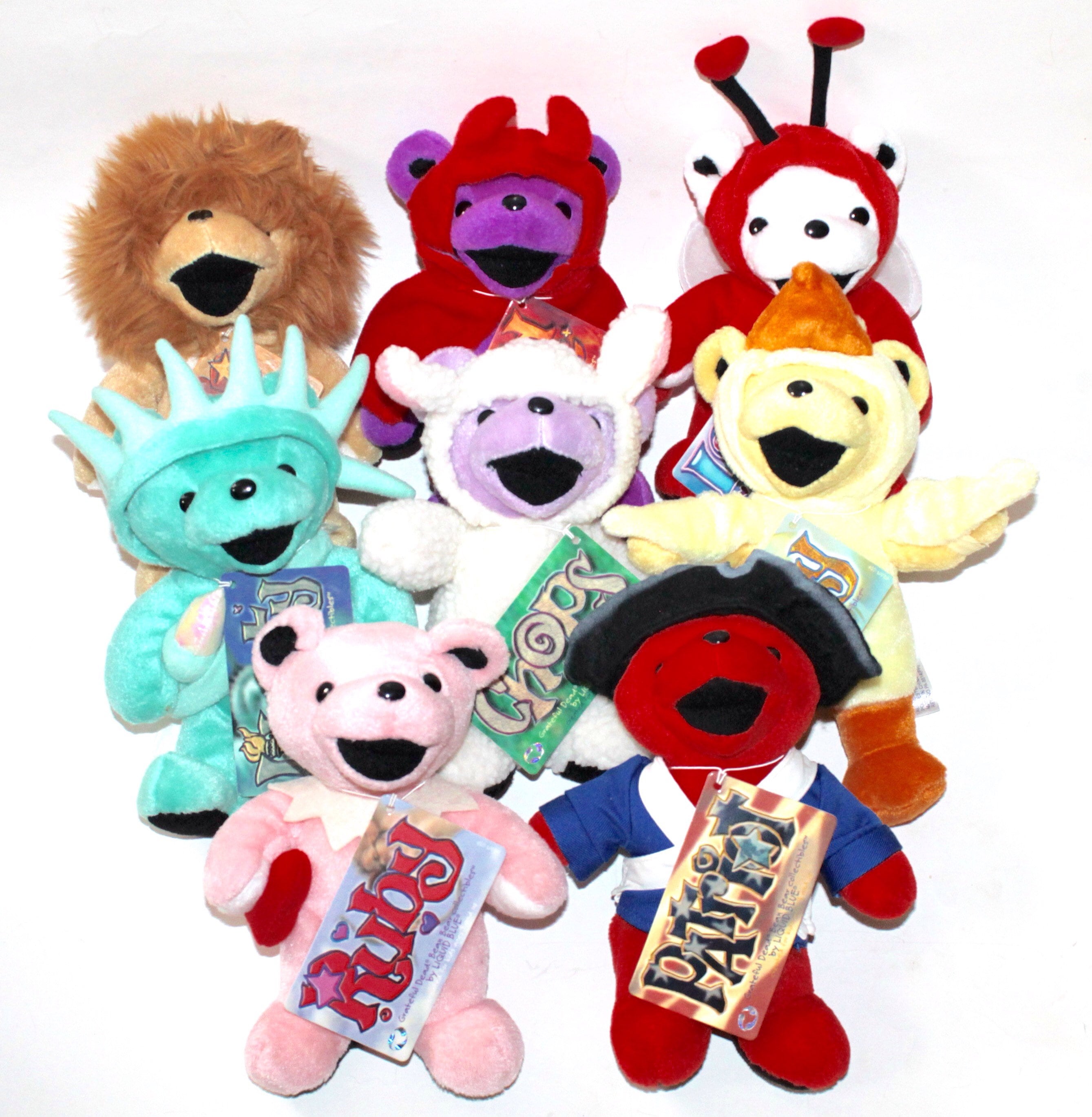 Tenth Generation Grateful Dead Liquid Blue Plush Bear, Beanie Bear