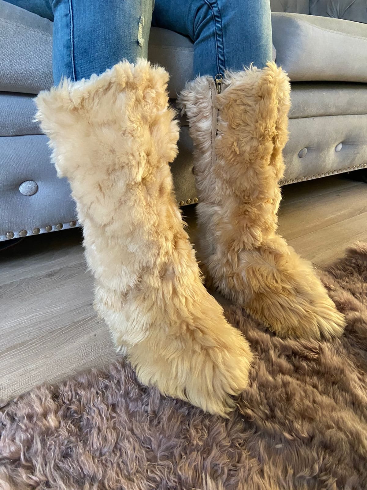 Alpaca Fur Boots/slippers - Rubber Sole Alpaca Boots From Peru