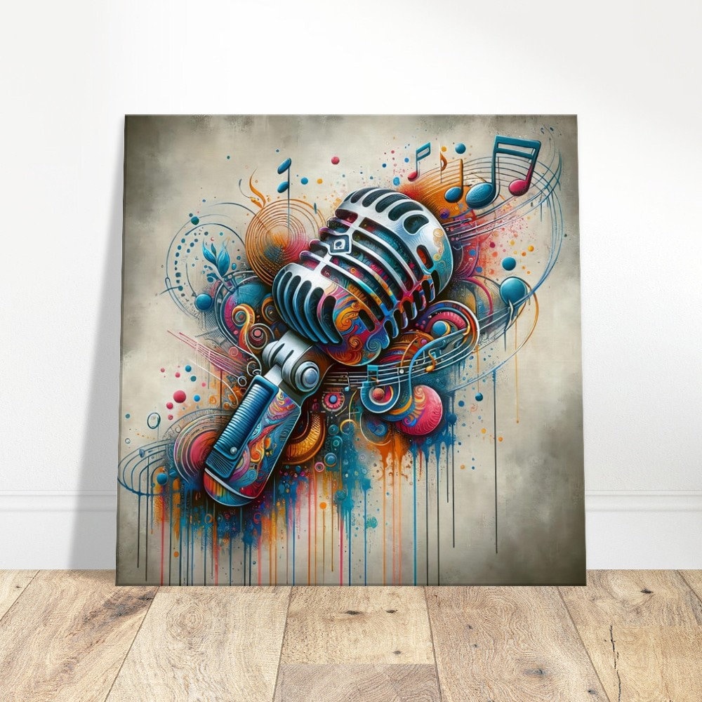 Graffiti Jazz Microphone: Urban Symphony Art Canvas Print - Etsy
