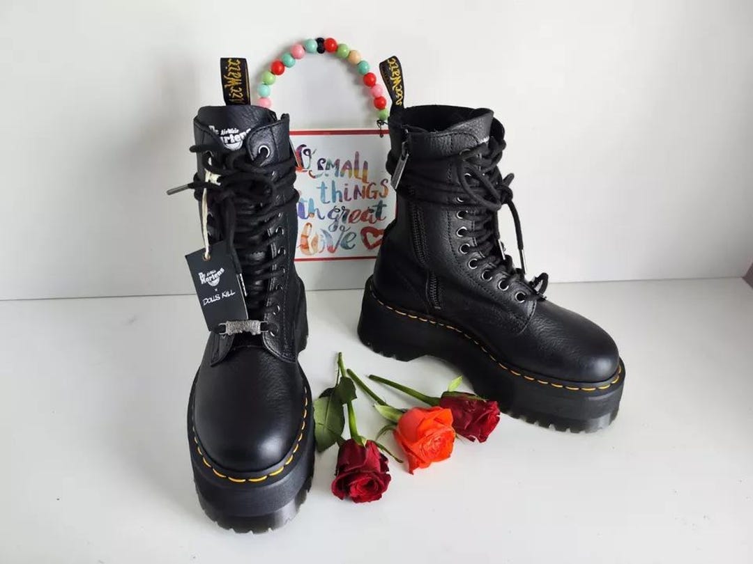 Dr MARTENS X Dolls Kill Zip Jadon Hi Max 10 Eye Platform Boots UK3