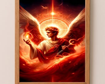 大天使チャミュエルのアートプリント、スピリチュアルな天使の装飾