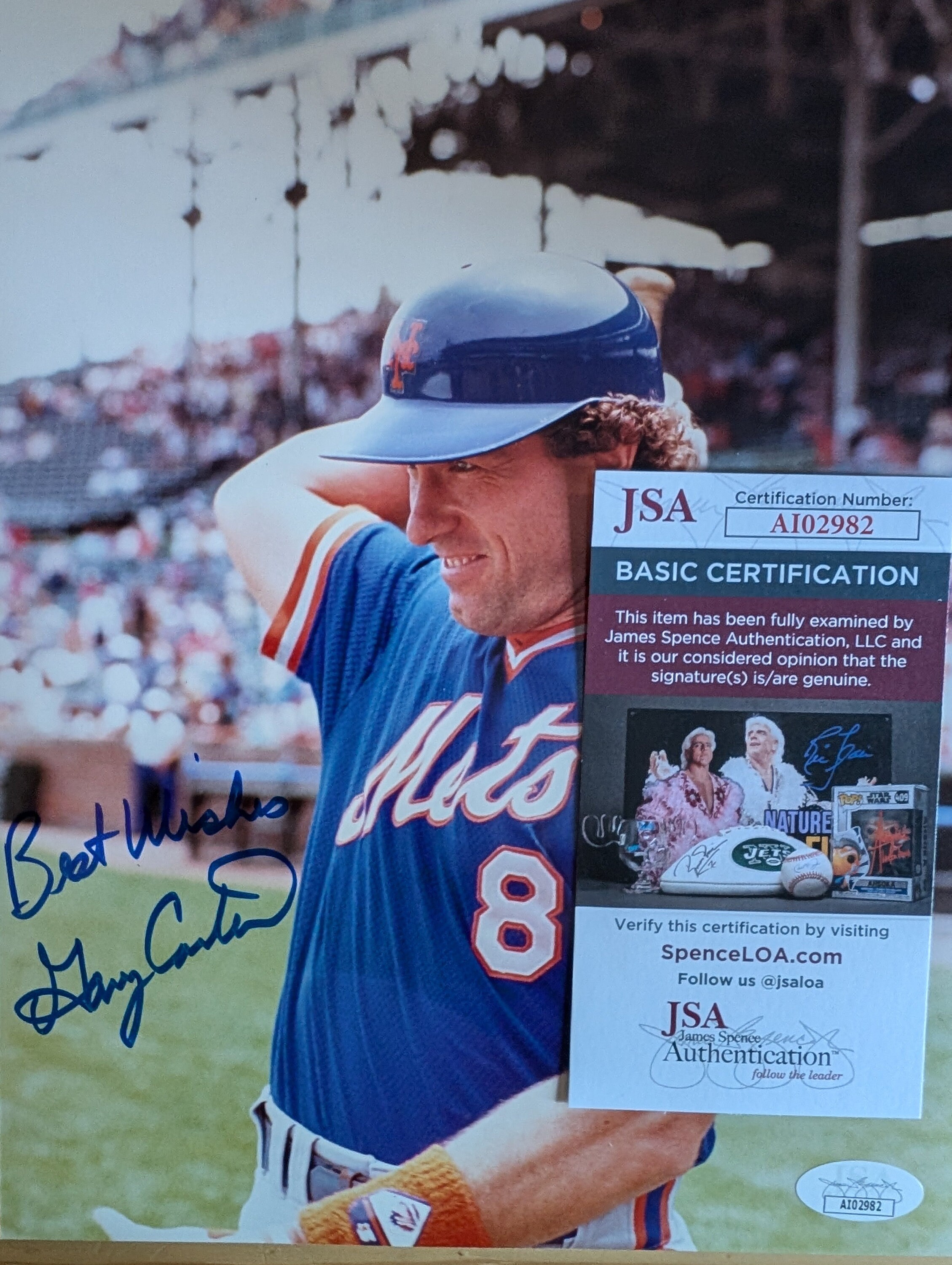 MLB ゲーリーカーター 直筆サイン入りフォト ニューヨークメッツ MLB